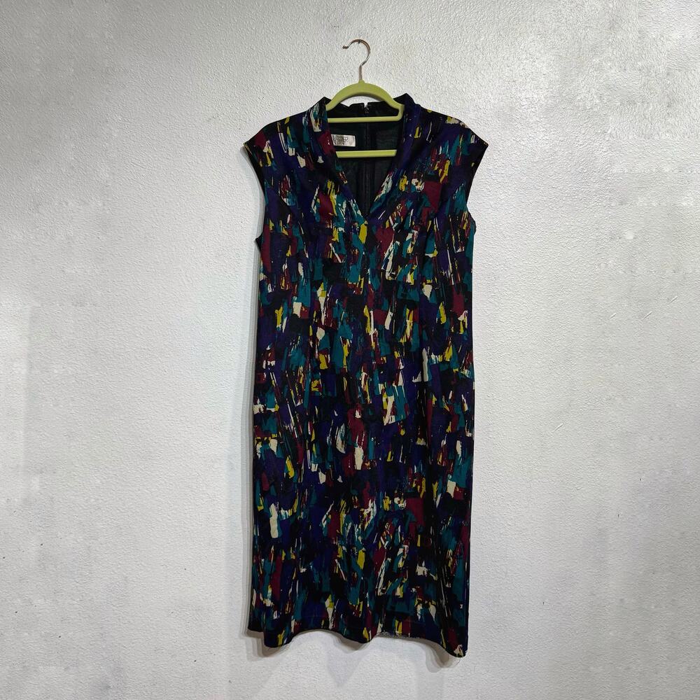 Kasper Black Sleeveless Midi Sheath Dress Sz 12 - Picture 2 of 12
